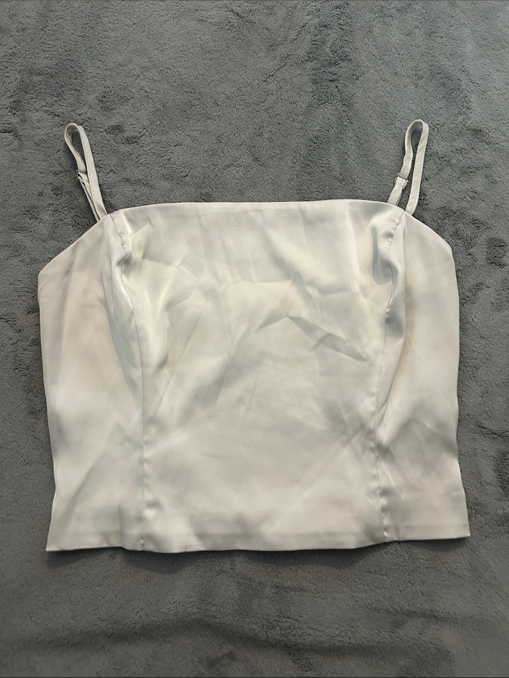 Sunday Best White Satin Cami with Adjustable Straps